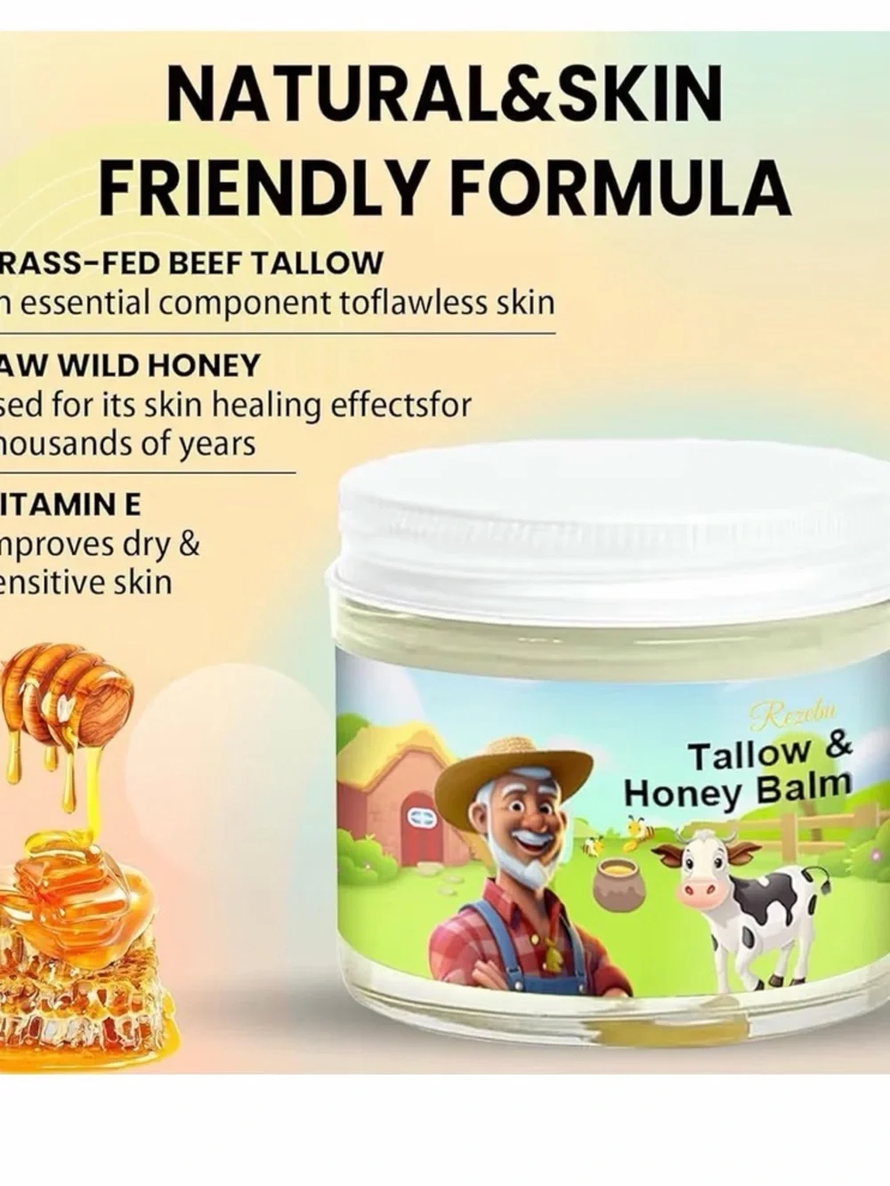 Tallow & Honey Balm - White Jar
